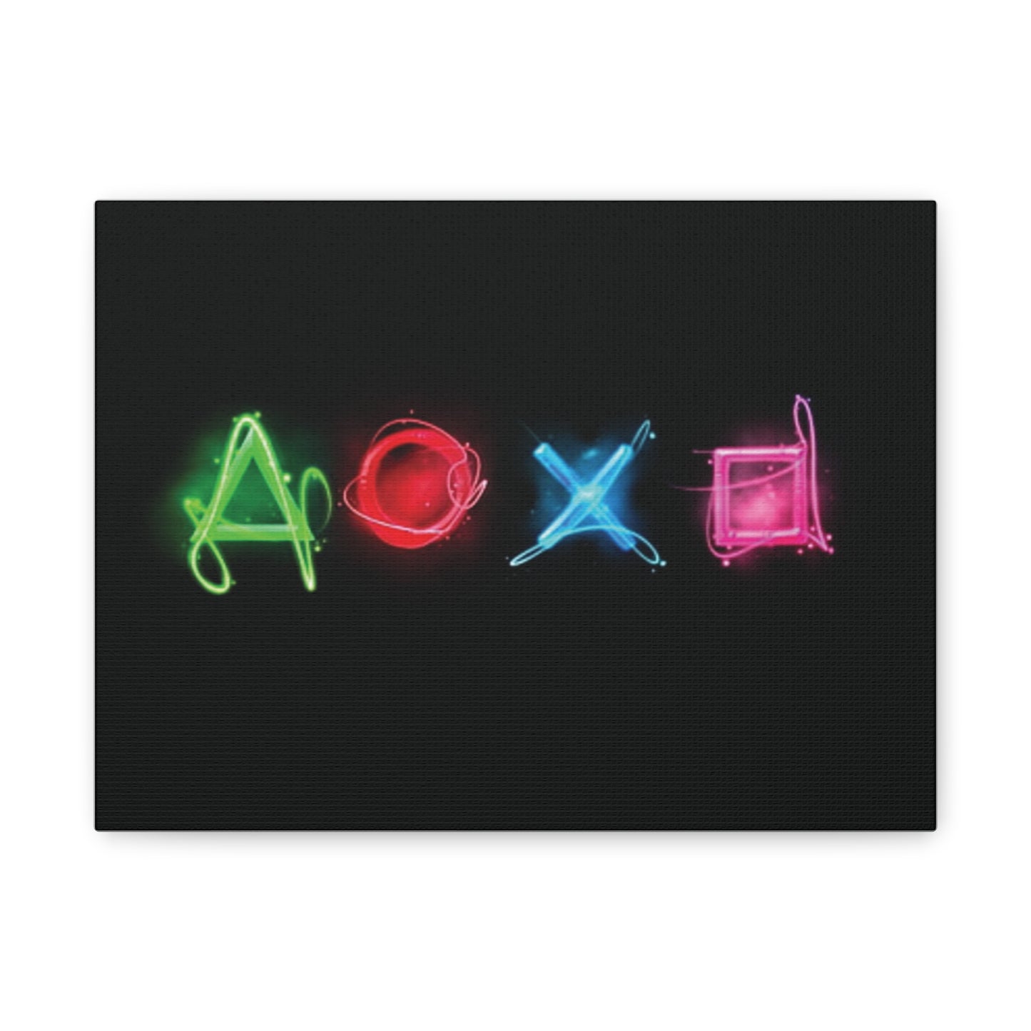 Colorful Gaming Wall Art Canvas - PS4 Controller Icon Decor
