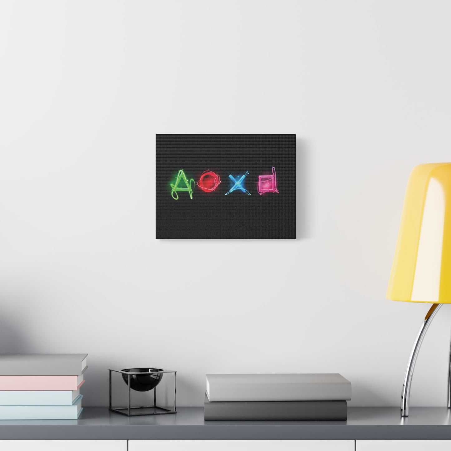 Colorful Gaming Wall Art Canvas - PS4 Controller Icon Decor