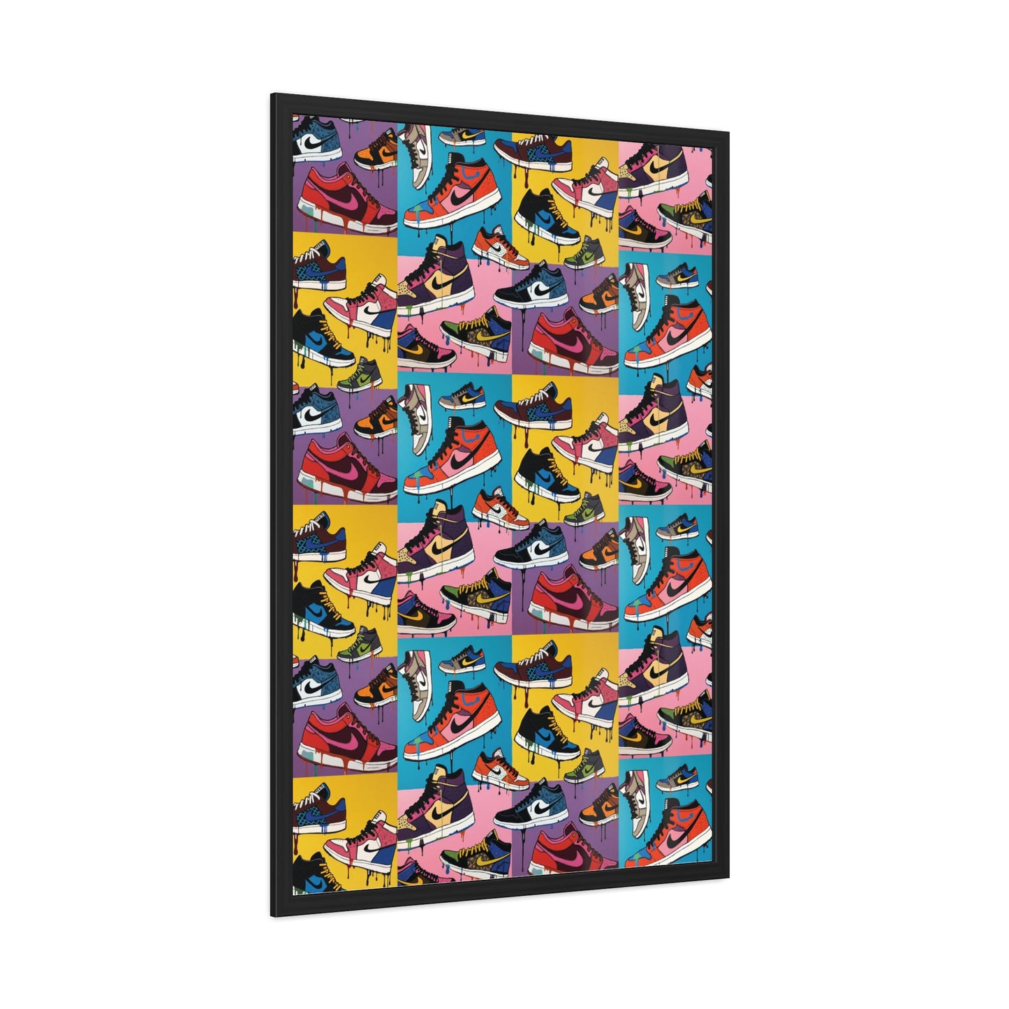 Colorful Sneaker Art Framed Poster - Perfect for Sneakerheads and Urban Aesthetics