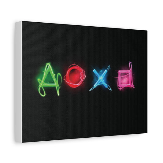 Colorful Gaming Wall Art Canvas - PS4 Controller Icon Decor
