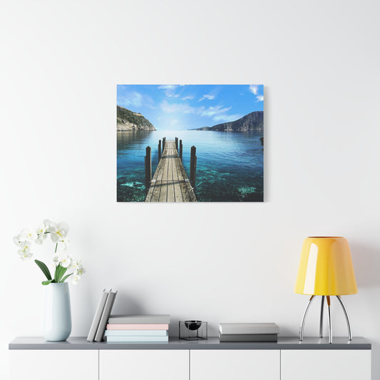 Scenic Matte Canvas Print - Tranquil Beach Pier Décor for Home & Office
